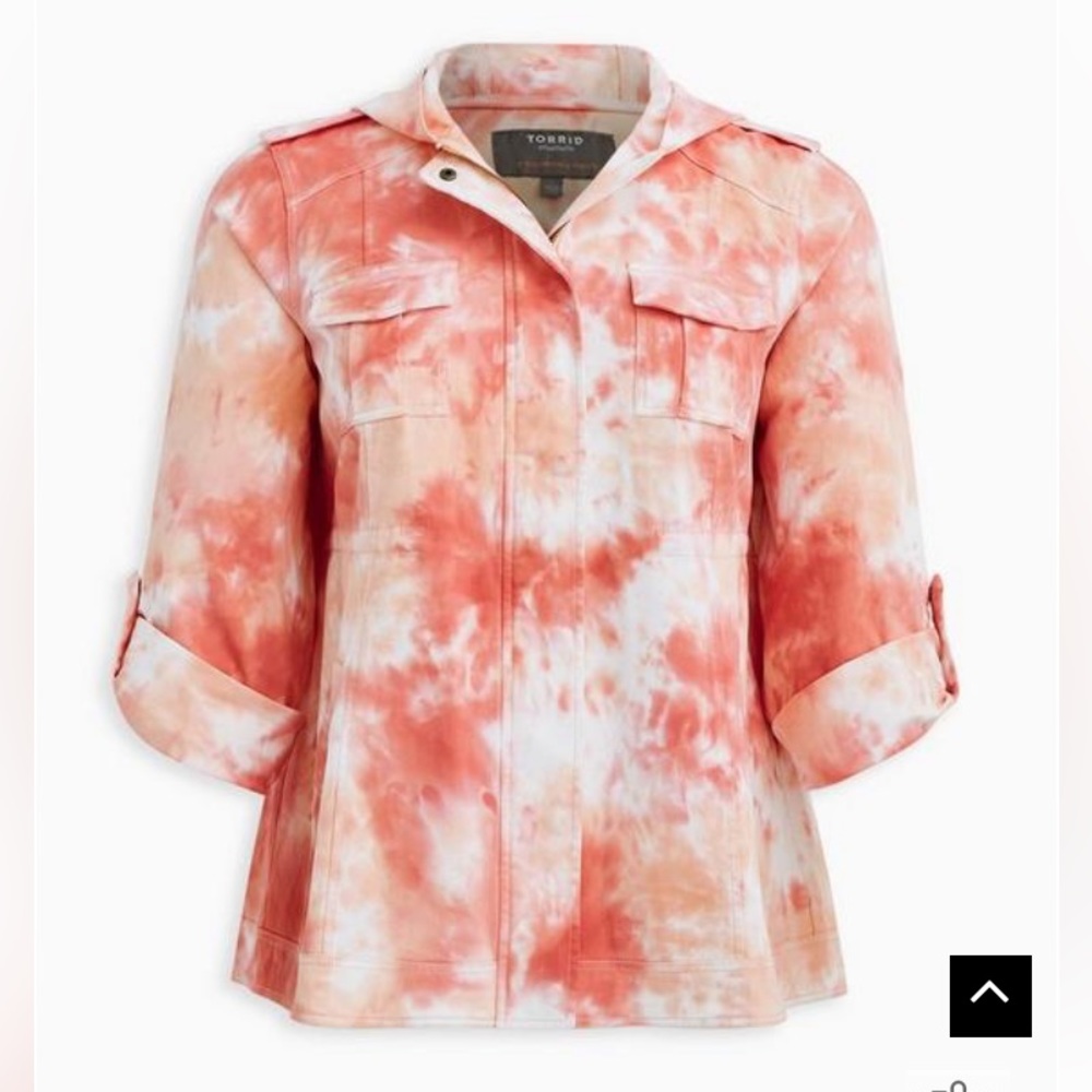 Torrid Pink Tie-Dye Twill Anorak Jacket-NWT 4x